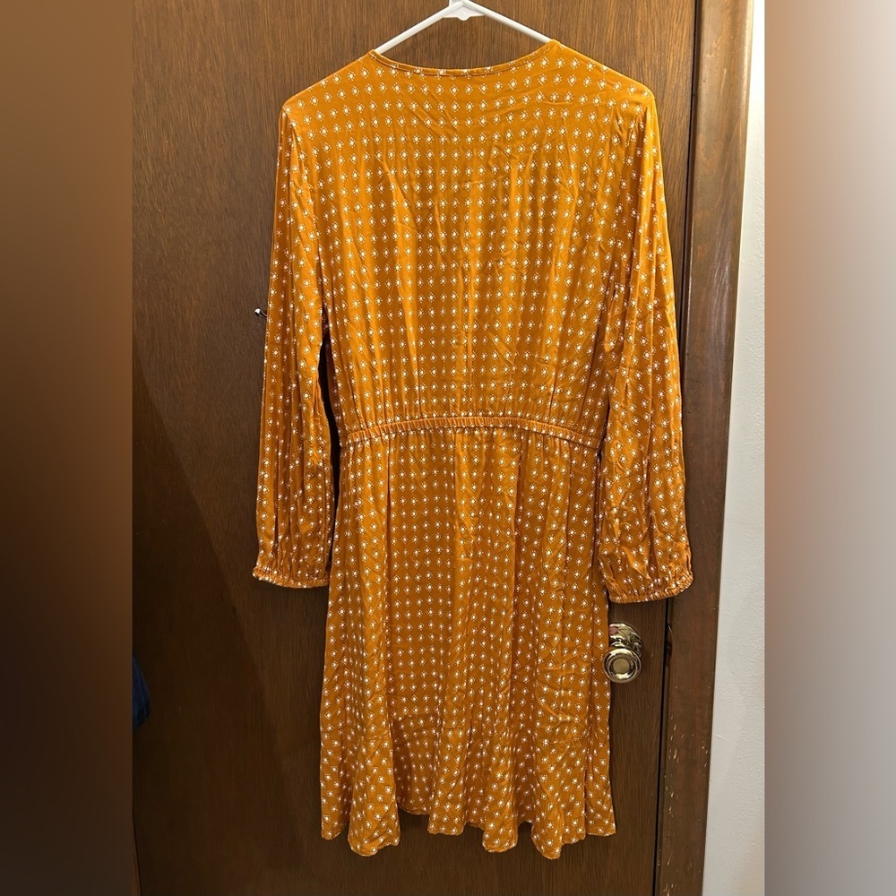 💫✨CUTE🌟 Old Navy Sz Medium Orange Patterned Women's Dress GUC - Picture 2 of 4